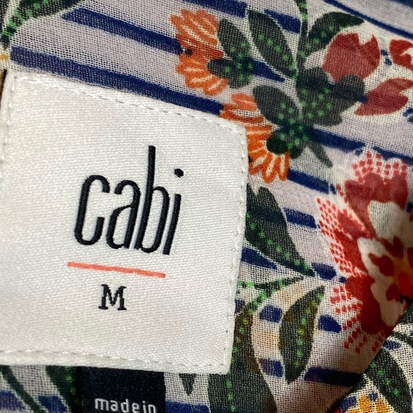 CAbi 5354 Penelope Tank Stripe Floral Sleeveless - Picture 6 of 7